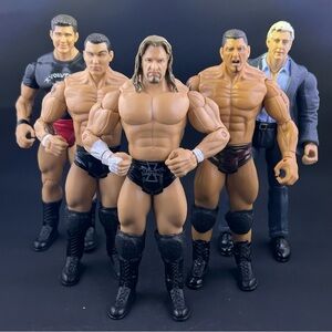 Jakks WWE Evolution Triple H Batista Randy Orton Ric Flair Wrestling Figure Lot
